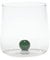 Zafferano Bilia Tumbler en Verre Transparent - Fait Main, Décoré d'une Boule Colorée à L'Intérieur, 44 cl, h 90mm d 88mm - Set 6 Pièces - Vert