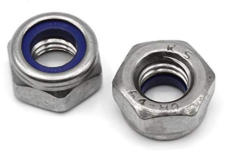 Sechskantmutter selbstsichernd mit Klemmteil, niedrige Form, mit nichtmetallischem Einsatz M10 DIN 985 Edelstahl V4A AISI 316 Inox [10 Stück] HEAVYTOOL®