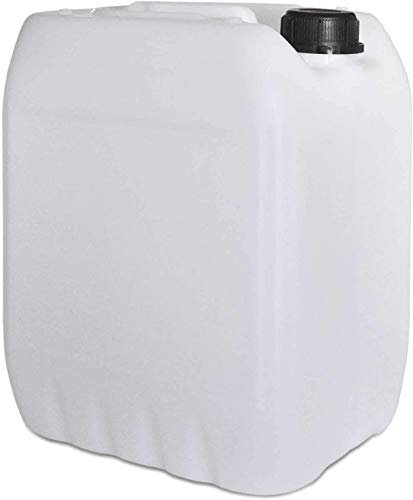 plasteo Lot de 50 Bidons – Jerrican 10 L, Naturel, Ouverture DIN 45, HDPE Alimentaire (22003x50)