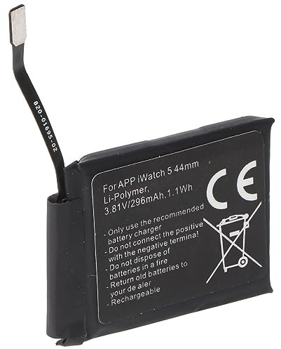 Akku nur kompatibel mit Apple Watch 5 44mm, A2181, A2157, Li-Polymer, 3,81V, 296mAh, 1,1Wh, Built-in, ohne Werkzeug