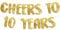 Goldfarbenes Glitzerbanner zum 10. Jahrestag und Geburtstag, Party-Dekoration