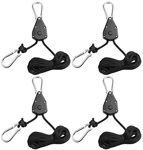 4pcs Grow Light Rope Clip Hangers 1/8 Inch Rope Hanger Indoor Growing Lights for Plants Grow Lamp for Indoor Plants Houseplant Accessories Led Light Rope Planting Supplies Heavy