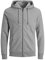 JACK & JONES Herren JJEBASIC SWEAT ZIP HOOD NOOS, Light Grey Melange/Fit:reg, XS EU