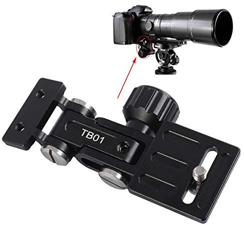 iShoot All-Metal Retractable Long-Focus Lens Support Stand, Foldable Telephoto Zoom Lens Bracket Camera Holder Bayonet Protector, with 1/4 Screw, IS-TB01