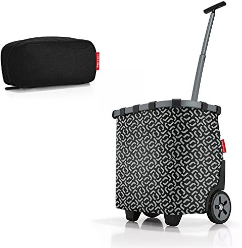 reisenthel 2tlg. Einkaufsset carrycruiser und zugabe Einkaufskorb Einkaufstrolley Set Rolltasche Case Kosmetik Kosmetiktasche (Signature Black)