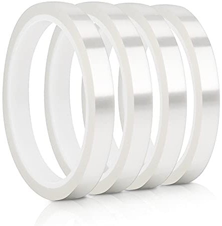 olyee 4 Rolls 108ft Heat Tapes for Sublimation, 10mm x 33m High Temperature Heat Resistant Tape, Transfer Heat Press Tape for Electronics Printing DIY Crafts on T-Shirt Fabrics, No Residue