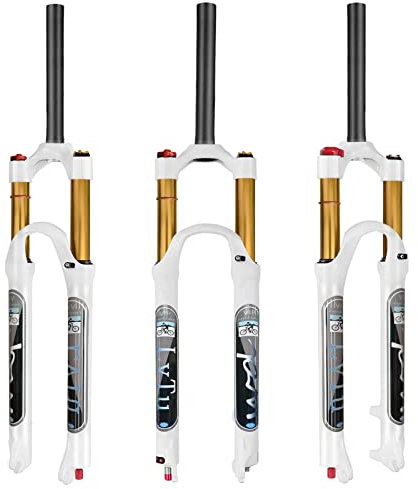 LvTu 26/27.5/29 Inch Bike MTB Air Suspension Fork Tapered/Straight Steerer, Rebound Adjust Travel 120mm Ultralight Magnesium Alloy 9mm QR (Color : Straight-Manual lock, Size : 27.5)