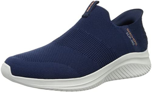 Skechers Mens Ultra Flex 3.0 Smooth Step Trainers, Navy Knit Trim, 6 UK