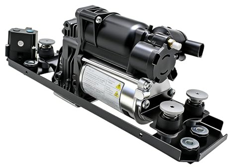 AIRSUSFAT Compresor de suspensión neumática+soporte+bloque de válvulas, compatible con BMW Serie 5 E61 2004–2010, 520d, 520i, 523i, 525d, 525i, 530d, 530i, 535d, 545i, 550i, M5,37106793778,37206792855