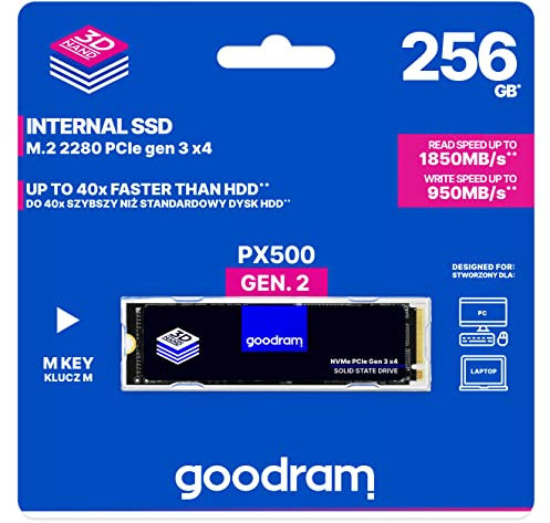 goodram SSD 256GB PX500 GEN.2 PCIE3x4 NVMe M.2 2280