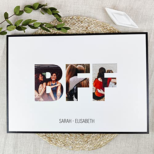 BFF Geschenke Holzbild - Foto Geschenk - personalisierbar zum Hinstellen/Aufhängen optional beleuchtet Beste Freundin, Weihnachtsgeschenke Beste Freundin, BFF Sachen - personalisierte Geschenke