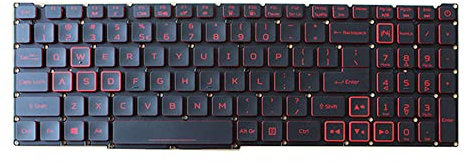 RTDPART Laptop Keyboard For Acer For Nitro 5 AN517-54 AN517-54-79L1 77KG 706P 74WT AN515-55 United States US Red Word With Backlit