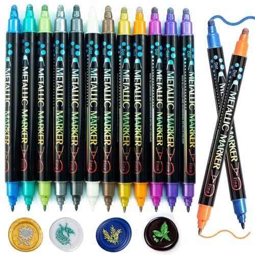 Wachs Siegel Stift,Tomgenrine 12PCS Stift mit zwei Spitzen zum Dekorieren von Wachssiegeln, Wachsperlen oder -streifen oder zum Erstellen von Grußkarten, Hochzeits- und Partyeinladungen.