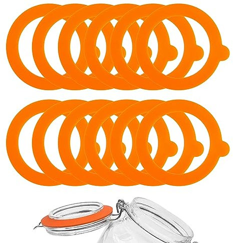 HASLED 12 Pièces Joints de Bocal en Silicone, Joint Bocaux Silicone, Couvercle Silicone, Joint Bocal en Verre Convient aux Bocaux Mason, Bocaux en Verre, Bocaux Hermétiques Faits Maison
