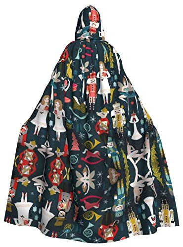 Hooded Women'S Nutcracker Ballet Xmas Dance Robe Cloak Adult Lightweight Coat Cloak Set For Halloween Cosplay Costumes, Party Decoration Cloak.