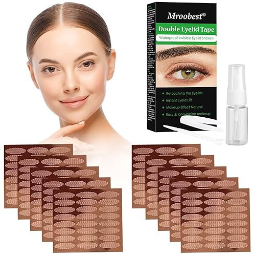 480 Stück Schlupflider Stripes, Schlupflider Tapes, Augenlid Stripes, Double-Sided Eyelid Tapes, Unsichtbare Sofort-Lidstraffung für Unebenheiten/Tropfen/Haubenlider, mit Pinzette Gabelstange, Size: M