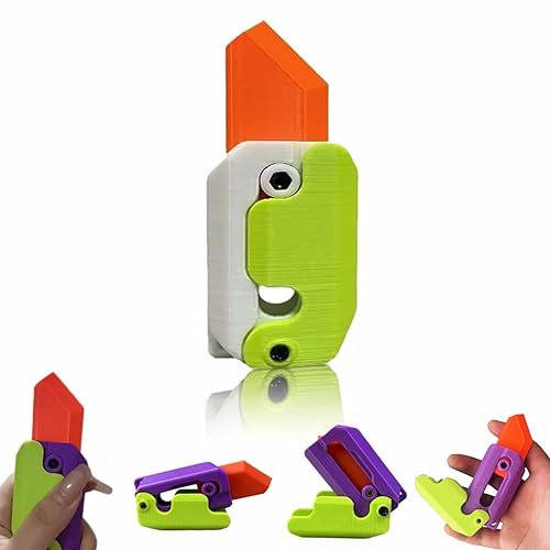 Gravity Knife Toy,3D Printing Fidget Knife Toy,Gravity Knife Toy,Plastic Fidget Toys,3D Printed Gravity Knife Fidget Toy,3D Printed Plastic Knife,Turnip Knife Carrot Knife Toy (1PC-02)