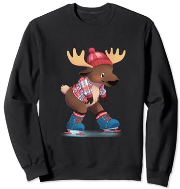 Elch Schlittschuh Eiskunstlauf Schlittschuhe Sweatshirt
