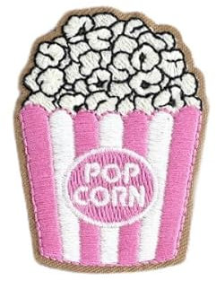 MYMERCERIE Aufnäher zum Aufbügeln, Ananas/Pop Corn, Popcorn, 4,2 cm x 6 cm, 1 Stück