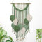 Weldomcor Macramé Tapisserie Murale Feuilles et Plumes, Boheme Chic Decoration Maison, Tisses Main Interieur Exterieur Decoration, DéCoration Murale pour Chambre à Coucher, Salon, Appartement (Vert)