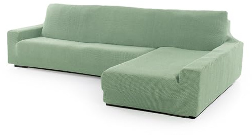 FAVERTI® Super elastischer Bezug für Chaiselongue, langes Eckteil rechts (vorne gesehen) | Modell Novelle | Türkis | Qualitätsschutz aus Jacquard-Stoff und Baumwolle