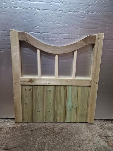 md carpentry Wooden Garden Gate Pedestrian Gate, 90cm High x 83cm Wide x 5cm Deep, Treatment Green, Wooden Legs