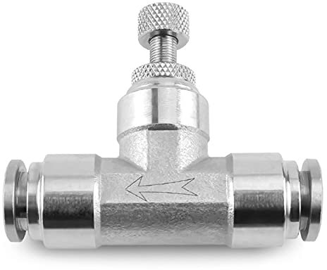 SBOJI Schlauchteiler,Ventil FüR GartenschläUche Pneumatischer Anschluss, 304 Edelstahl, Luftanschlussschlauch, 4/6/8/10/12 mm, Durchflusseinstellung, Drosselventil, Schnellanschluss (Color : 4mm)