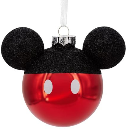 Hallmark Disney Mickey Mouse Icon Head Geblasenes Glas Weihnachtsdekoration