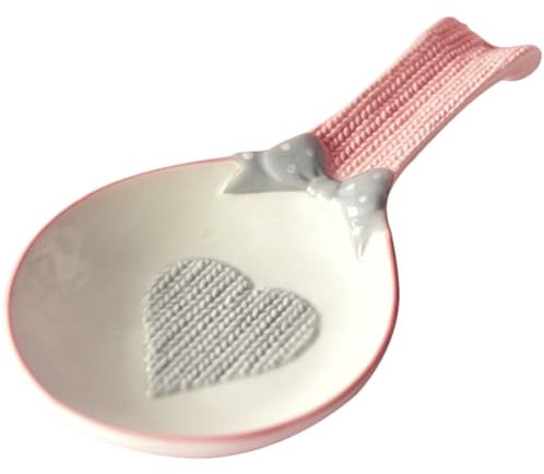 MAGICLULU cuillères roses support de cuillère repose louche coeur ustensiles de cuisine repose- résistant à l'usure Ménage petite poêle Accessoires porte-couverts céramique