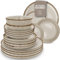Steingut Geschirrset 12 Personen Rustic 48 tlg. TESTSIEGER, Hochwertiges Landhaussttil Steingut Geschirr Set, Schüssel- und Teller Set, Tafelservice 12 Personen, Geschirrsets Pure Living in Beige