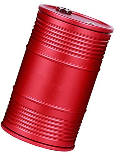 GLEAVI Auto Aschenbecher Lustiger Auto-aschenbecher Winddichter Aschenbecher Fürs Auto Zigarettenanzünder Im Freien Reisen Aluminiumlegierung Trommelstock Rot Mode