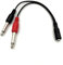 Qczhiwen 3.5mm TRS to Dual 6.35mm Mono Y Splitter. 1/8 inch Male to 2X 1/4 inch Mono Female Audio Gold Plated Joint Cable 20cm/8inch (3.5FM-2x6.35M)