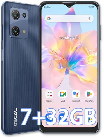OSCAL Smartphone Ohne Vertrag 7GB RAM 32GB ROM 1TB TF/SD, C30 Android Handy Günstig 6,5 Zoll HD+ Display, 5080mAh 12MP Kamera, 4G Dual SIM Simlockfreie Handys 3 Kartenslot, 5G Wi-Fi BT5,0 OTG