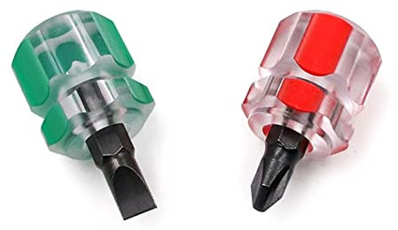 Screwdriver Kit Set Small Portable Radish Head Screw Driver Transparent Handle Car Repair Hand Tools Short Screwdriver Flat Sets Heavy Duty for Sewing Machine