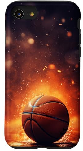 Hülle für iPhone SE (2020) / 7 / 8 Flammender Basketball