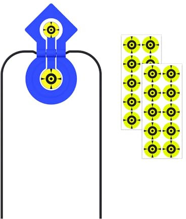 Double Reaction Self-Healing Resetting Target, Diamant und kreisförmige Formen High Caliber Spinner Target, Schießen Ziele für Gewehr, Pistole, Luftgewehr, Handfeuerwaffe