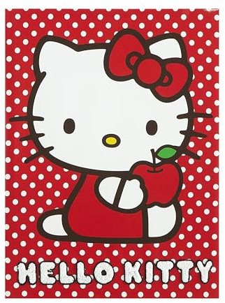 Idea Nuova Sanrio Hello Kitty 3D-getuftete Leinwand mit weißen Punkten, für Raumdekoration, 27,9 x 38,1 cm