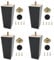 KINDPMA 4PCS Wooden Furniture Legs 15cm Solid Wood Sofa Legs Chair Legs Table Legs Black Furniture Replacement Feet with Mounting Plates Screws Non-Slip Mat for Bed Chair Couch Table TV Cabinet