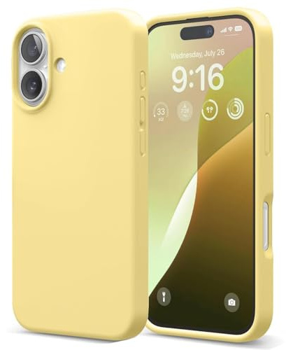 Verco Handyhülle für iPhone 16 Hülle, Case Silikon Gel [weiches Innenfutter] Schutzhülle für iPhone 16 Case stoßfest, Gelb