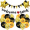 Welcome Back Deko Banner Ballon - 22 Stück Welcome Back Banner Gold Dreieck Flagge Fünfzackiger Stern Aluminiumfolie Luftballons Für Heimkehr Willkommen Zuhause Babyshowerparty