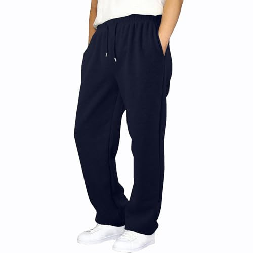 NetSetUK Joggers for Men UK Tracksuit Jogging Bottoms Men’s Fleece Joggers Open-Hem Sweatpants with Pockets Drawstring Trousers Gym Workout