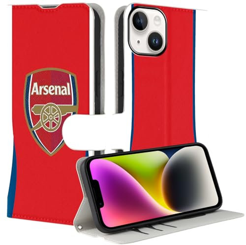 Yimctoie Phone Case for iPhone 11 Case 6,1,Cartoon Cool Arsenal Football Club Pattern Design Cover Folding Stand PU Leather Wallet Flip Cover with TPU Shockproof Bumper Protective Shell,Kawaii Black