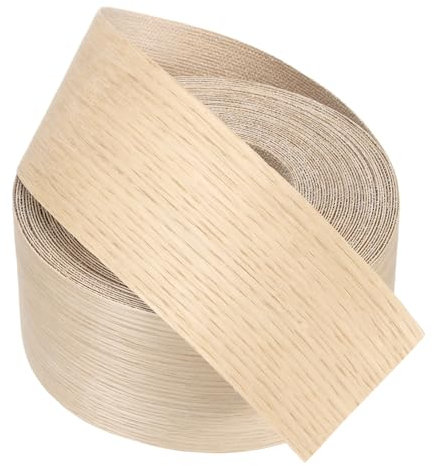 PATIKIL Bande chant en chêne blanc, 3 pouces x 49,2 pieds Ruban placage en bois pré-collé Bande chant en contreplaqué flexible avec adhésif thermofusible pour la restauration meubles