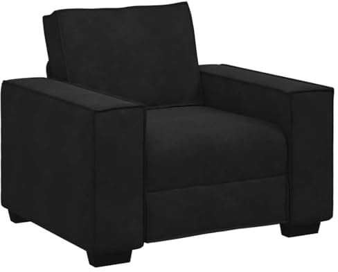 vidaXL Fauteuil Noir 60 cm Velours, Fauteuil canapé Simple, Chaise d'appoint, Chaise relaxante, Chaise Longue, Chaise TV, canapé Une Place, Chaise