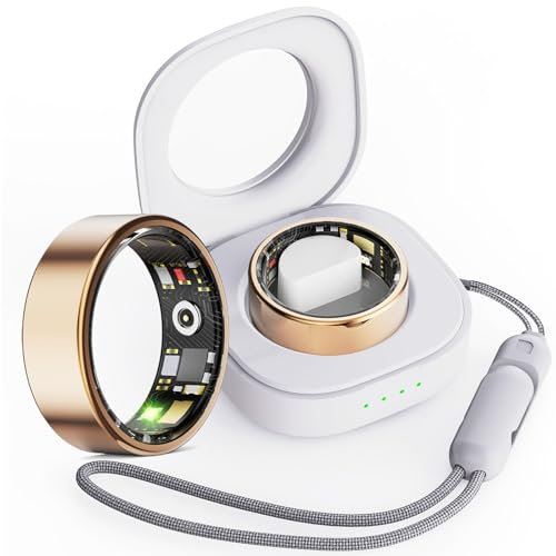 findtime Smart Ring Android iOS Smartringe für Herren Fitness Tracker Ring Pulsmesser Sport Fitness Ring mit Schrittzähler Aktivitätstracker Smartring Schlaftracker IP68 Wasserdicht Fitnessring