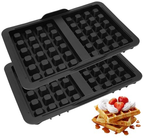 Lot de 2 moules à gaufres en silicone pour gaufres belges, empilables, compatibles avec AF400EU/AF451EU/SL400EU