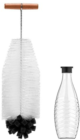 Bottle Cleaner Brush, 32 cm Narrow Neck Bottles Flask Cleaner Brush, Anti-Scratch Water Bottle Cleaners with Durable Wood Handle​​ Ideal for Glass and Plastic Bottles(COLOR:black)