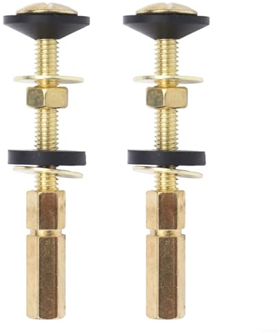 Toilet Cistern to Pan Fixing Kit with Sealing Gaskets and Close Coupling Bolts, Featuring Locking Nuts to Prevent Movement