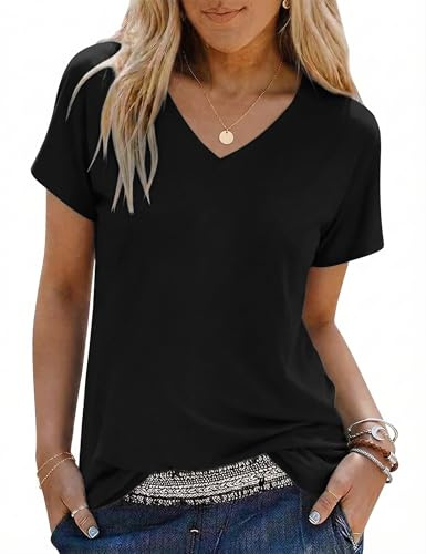 Jahetuul Womens Short Sleeve Tops Summer Crew Neck T Shirts for Ladies UK Casual Basic Top Loose Fit Pullover Tunic Tee Gym Yoga Active Going Out Clothing