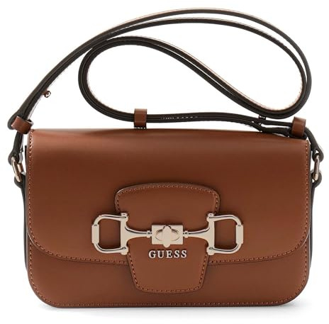 GUESS Umhängetasche Schultertasche Janie Convertible Xbody Flap Cognac braun